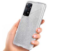 ONEFLOW Coque à paillettes pour Redmi Note 11 Pro/11 Pro 5G, avec protection de l'appareil photo, élégante pailletée, fine en TPU, compatible Qi, argenté