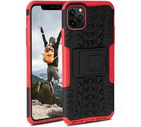 OneFlow Coque Compatible avec Apple iPhone 11 Pro Max - Coque extérieure Antichoc, étui de téléphone avec Support, Appareil Photo et Protection d'écran, étui Rigide, Vulcano - Rouge