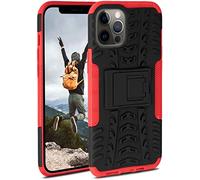 ONEFLOW Coque compatible avec Apple iPhone 12 Pro Max - Coque extérieure antichoc, étui de téléphone avec support, appareil photo et protection d'écran, étui rigide, Vulcano - Rouge
