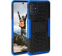 OneFlow Coque Compatible avec Samsung Galaxy A71 - Coque extérieure Antichoc, étui de téléphone avec Support, Appareil Photo et Protection d'écran, étui Rigide, Horizon - Bleu