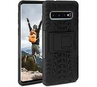 OneFlow Coque Compatible avec Samsung Galaxy S10 - Coque extérieure Antichoc, étui de téléphone avec Support, Appareil Photo et Protection d'écran, étui Rigide, Obsidian - Noir