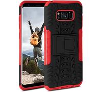 OneFlow Coque Compatible avec Samsung Galaxy S8 Plus - Coque extérieure Antichoc, étui de téléphone avec Support, Appareil Photo et Protection d'écran, étui Rigide, Vulcano - Rouge