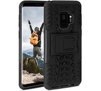 OneFlow Coque Compatible avec Samsung Galaxy S9 - Coque extérieure Antichoc, étui de téléphone avec Support, Appareil Photo et Protection d'écran, étui Rigide, Obsidian - Noir