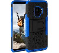 OneFlow Coque Compatible avec Samsung Galaxy S9 - Coque extérieure Antichoc, étui de téléphone avec Support, Appareil Photo et Protection d'écran, étui Rigide, Horizon - Bleu