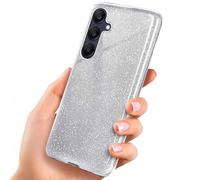 ONEFLOW Coque de protection à paillettes compatible avec Samsung Galaxy A25 5G, résistante aux chocs, en silicone fine, avec strass scintillants, argenté
