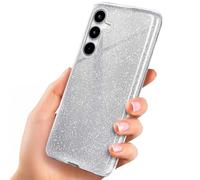 ONEFLOW Coque de protection à paillettes compatible avec Samsung Galaxy A35 5G, résistante aux chocs, en silicone fine, avec strass scintillants, argenté