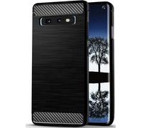 ONEFLOW® Coque de Protection Compatible avec Samsung Galaxy S10e | Effet Carbone/Aluminium brossé, Noir