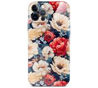 ONEFLOW Coque de protection fine pour Apple iPhone 12 Pro, aspect floral, avec protection de l'appareil photo, motif floral, roses rouges et blanches