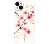 ONEFLOW Coque de protection fine pour iPhone 16, aspect floral, avec protection de l'appareil photo, motif floral, rose et blanc