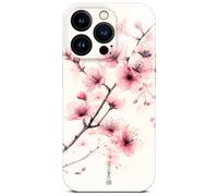 ONEFLOW Coque de protection fine pour iPhone 16 Pro, aspect floral, avec protection de l'appareil photo, motif floral, rose et blanc