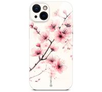 ONEFLOW Coque de protection rigide fine pour iPhone 13, aspect floral, avec protection de l'appareil photo, motif floral, rose et blanc
