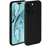 ONEFLOW Coque de protection souple en silicone avec bords surélevés et double couche Compatible avec Apple iPhone 14 Pro Noir mat