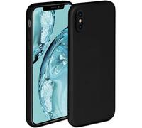 OneFlow - Coque de protection souple en silicone avec bords surélevés et double couche - Compatible avec iPhone X/iPhone XS - Noir mat