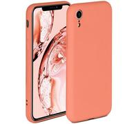 Oneflow Coque de protection souple en silicone avec bords surélevés et double couche - Compatible iPhone XR - Corail mat