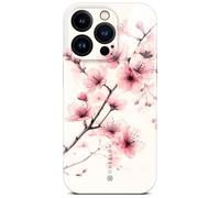 ONEFLOW Coque fleur pour iPhone 14 Pro - Housse en optique florale, étui de protection pour téléphone avec protection de caméra, étui rigide mince à motif floral, Rose Blanc
