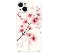 ONEFLOW Coque fleurs pour iPhone 14, Housse florale, Étui de protection pour téléphone avec protection de caméra, Design fleurs, Coque rigide fine, Motif floral, Rose Blanc