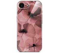 ONEFLOW Coque fleurs pour iPhone 16e, étui avec motif floral, coque de protection pour téléphone avec protection de caméra, coque rigide fine à motif floral, Bordeaux