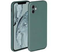 ONEFLOW Coque souple compatible avec Apple iPhone 12 mini, coque en silicone, bord surélevé pour la protection d'écran, double couche, coque souple pour téléphone - Petrol-Vert mat