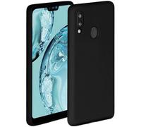 ONEFLOW Coque Souple Compatible avec Huawei P20 Lite, Coque en Silicone, Bord surélevé pour la Protection d'écran, Double Couche, Coque Souple pour téléphone - Onyx-Noir Mat