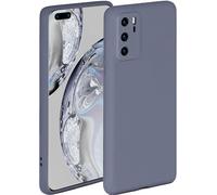 ONEFLOW Coque souple compatible avec Huawei P40, coque en silicone, bord surélevé pour la protection d'écran, double couche, coque souple pour téléphone - Violet mat