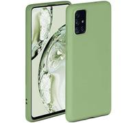 ONEFLOW Coque souple compatible avec Samsung Galaxy A51, coque en silicone, bord surélevé pour la protection d'écran, double couche, coque souple pour téléphone - Vert mat