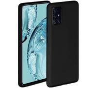 ONEFLOW Coque souple compatible avec Samsung Galaxy A51, coque en silicone, bord surélevé pour la protection d'écran, double couche, coque souple pour téléphone - Onyx-Noir mat