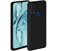 ONEFLOW Coque Souple Compatible avec Samsung Galaxy M31, Coque en Silicone, Bord surélevé pour la Protection d'écran, Double Couche, Coque Souple pour téléphone - Onyx-Noir Mat