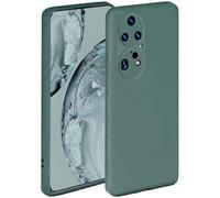 ONEFLOW Coque souple en silicone pour Huawei P50 Pro, avec protection de l'appareil photo, en silicone avec protection surélevée pour l'écran, coque arrière, bleu pétrole