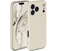 ONEFLOW Coque souple pour iPhone 17 Pro Max, en silicone, avec protection de l'appareil photo, en silicone, protection surélevée pour l'écran, coque arrière souple, crème