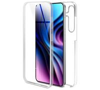 ONEFLOW Coque tactile pour Samsung Galaxy S24 - Protection complète à 360 ° des deux côtés - Avec film de protection d'écran - En TPU transparent - Résistant aux chocs - Transparent