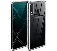 ONEFLOW Cushion Coque pour Samsung Galaxy A20e - Coque transparente en silicone avec protection d'écran 3D pour appareil photo - Noir