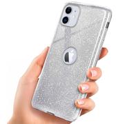 OneFlow Étui à Paillettes Compatible avec Apple iPhone 11 Max, Coque à Paillettes Antichoc, Coque de téléphone Strass Diamant, étui à Paillettes Scintillantes - Sparkle - Argent