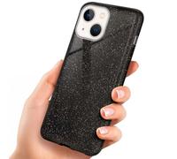 ONEFLOW Étui à Paillettes Compatible avec Apple iPhone 13 Mini Max, Coque à Paillettes Antichoc, Coque de téléphone Strass Diamant, étui à Paillettes Scintillantes - Glamour - Noir