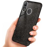 OneFlow Étui à Paillettes Compatible avec Huawei P20 Lite Max, Coque à Paillettes Antichoc, Coque de téléphone Strass Diamant, étui à Paillettes Scintillantes - Glamour - Noir