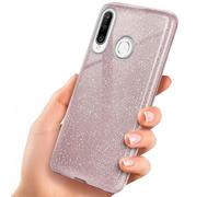 OneFlow Étui à Paillettes Compatible avec Huawei P30 Lite/P30 Lite New Max, Coque à Paillettes Antichoc, Coque de téléphone Strass Diamant, étui à Paillettes Scintillantes - Gloss - Rosé