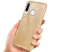 OneFlow Étui à Paillettes Compatible avec Huawei P30 Lite/P30 Lite New Max, Coque à Paillettes Antichoc, Coque de téléphone Strass Diamant, étui à Paillettes Scintillantes - Brillance - Or