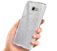 OneFlow Étui à Paillettes Compatible avec Samsung Galaxy A5 (2017) Max, Coque à Paillettes Antichoc, Coque de téléphone Strass Diamant, étui à Paillettes Scintillantes - Sparkle - Argent