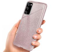 ONEFLOW Étui à Paillettes Compatible avec Samsung Galaxy S20 FE/FE 5G Max, Coque Antichoc à Strass Diamant, Étui Scintillant - Gloss - Rosé
