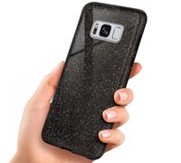OneFlow Étui à Paillettes Compatible avec Samsung Galaxy S8 Plus Max, Coque à Paillettes Antichoc, Coque de téléphone Strass Diamant, étui à Paillettes Scintillantes - Glamour - Noir