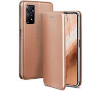 ONEFLOW Étui de protection à rabat pour Redmi Note 11 Pro/11 Pro 5G, avec fonction support, en cuir synthétique, fin, avec compartiment pour cartes, étui de protection à 360 °, or rose