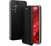 ONEFLOW Étui de protection à rabat pour Samsung Galaxy A34 5G avec fonction support - En cuir synthétique fin - Avec compartiment pour cartes - Étui de protection à 360 ° - Noir