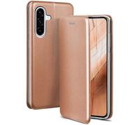 ONEFLOW Étui de protection à rabat pour Samsung Galaxy A36 5G avec fonction support - En cuir synthétique fin - Avec compartiment pour cartes - Étui de protection à 360 ° - Or rose