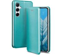 ONEFLOW Étui de protection à rabat pour Samsung Galaxy A56 5G - Avec fonction support - En cuir synthétique fin - Avec compartiment pour cartes - Étui de protection à 360 ° - Bleu menthe
