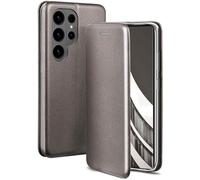 ONEFLOW Étui de protection à rabat pour Samsung Galaxy S26 Ultra avec fonction support - En cuir synthétique fin - Avec compartiment pour cartes - Étui de protection à 360 ° - Taupe
