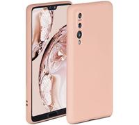 Oneflow Étui de protection souple en silicone, avec bords surélevés et double couche, compatible avec Huawei P20Pro, rose mat