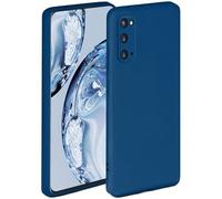 Oneflow Étui de protection, souple, en silicone, bord surélevé pour la protection de l'écran, double couche, pour téléphone portable, compatible avec Samsung Galaxy S20 / S20 5G, bleu mat