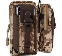 ONEFLOW Étui de survie compatible avec Doro 8100 / Doro 8100 Plus - Sac banane en nylon avec mousqueton, sac tactique EDC avec support de ceinture, étui pour téléphone portable d'extérieur - Marron