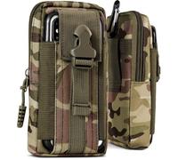 ONEFLOW Étui de survie pour Nothing Phone (3) Étui de ceinture en nylon avec mousqueton - Sac tactique EDC avec support de ceinture - Étui pour téléphone portable d'extérieur - Vert camouflage