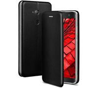 OneFlow Étui de téléphone Compatible avec Sony Xperia XA2 - étui pour téléphone Portable avec Fente pour Carte, étui à Rabat Aspect Cuir avec Bumper en Silicone, Noir