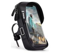 ONEFLOW® Housse de guidon étanche avec fenêtre de visualisation pour tous les modèles ZTE | Avec ouverture de câble + visière solaire et compartiment pour cartes et billets Noir